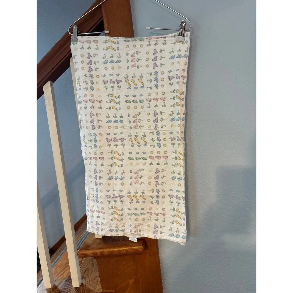 Carter’s John Lennon animals flannel receiving baby swaddle blanket vtg y2k